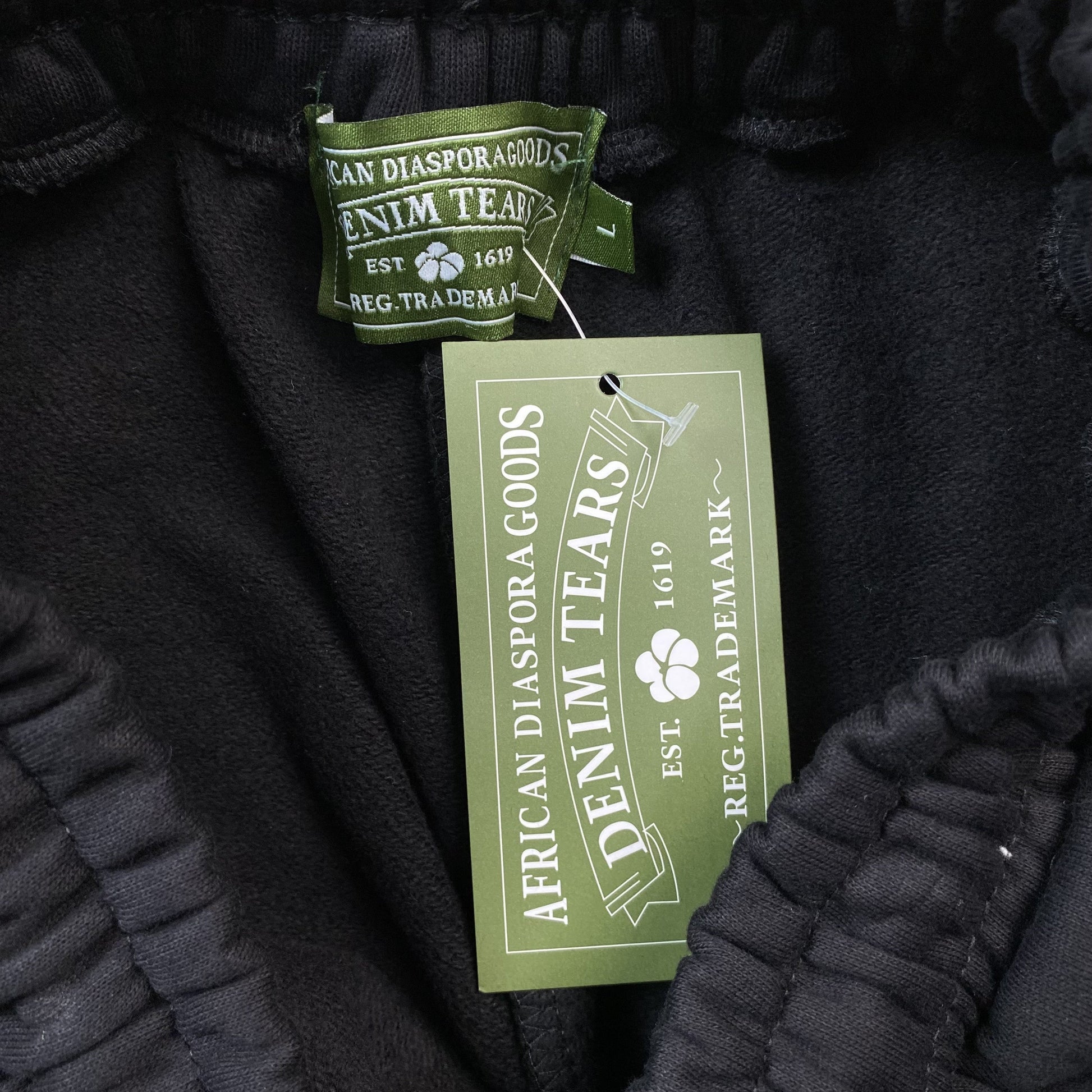 DENIM TEARS COTTON WREATH SWEATPANTS MONOCHROME BLACK Status Shipping