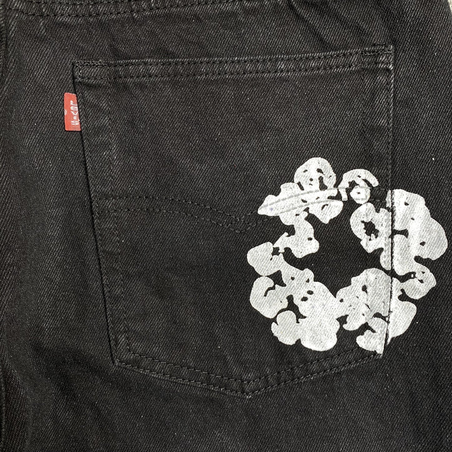 DENIM TEARS x LEVI'S COTTON WREATH JEANS BLACK Status Shipping