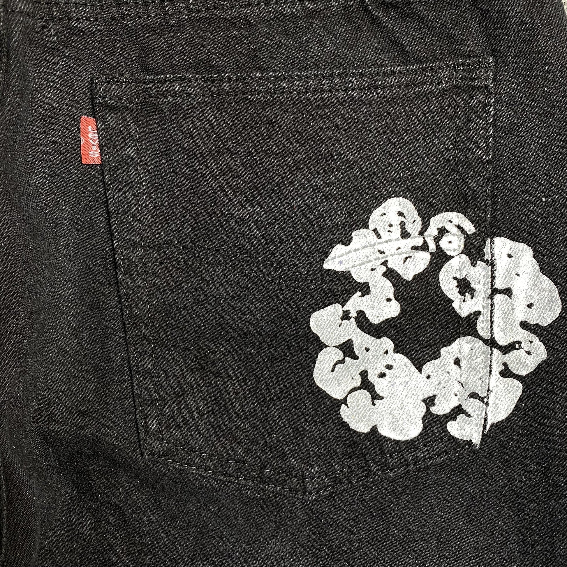 DENIM TEARS x LEVI'S COTTON WREATH JEANS BLACK Status Shipping
