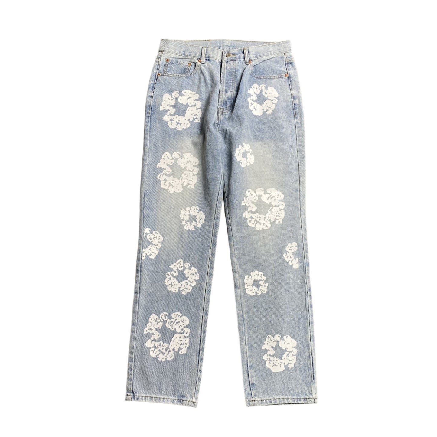 DENIM TEARS x LEVI'S COTTON WREATH JEANS LIGHT WASH Status Shipping