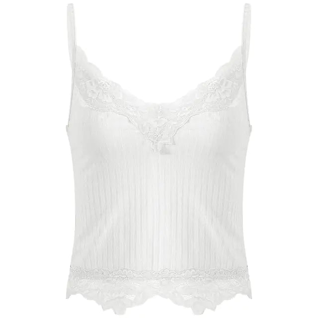 Lace Cut Y2K E-Girls Fairy Style Rib Knit Tank Top Project 01