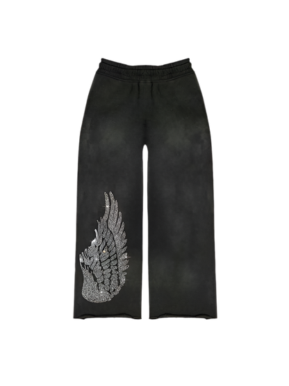Rhinestone ‘Falling Cross’ Sweatpants Lumin Clothing