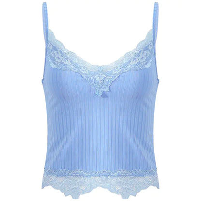 Lace Cut Y2K E-Girls Fairy Style Rib Knit Tank Top Project 01