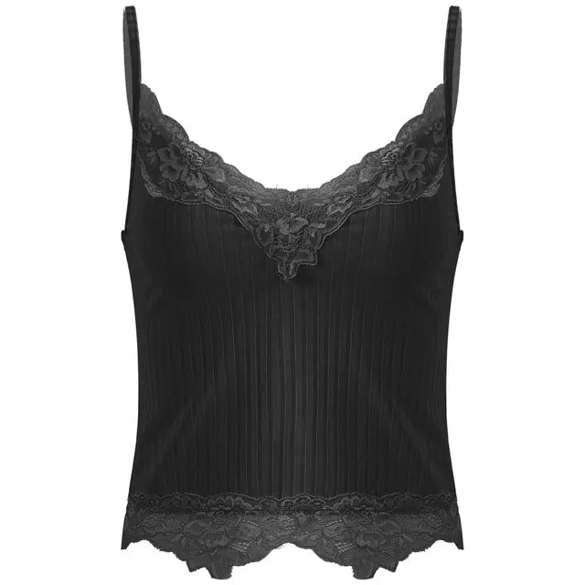 Lace Cut Y2K E-Girls Fairy Style Rib Knit Tank Top Project 01