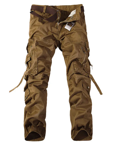 Men's Washed Multi-pocket Cargo Pants - No Halo Co.