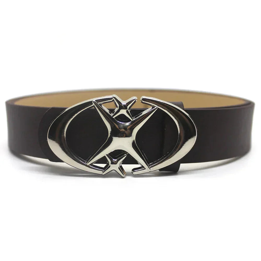 Y2K Cross Star Buckle Leather Belt Versili