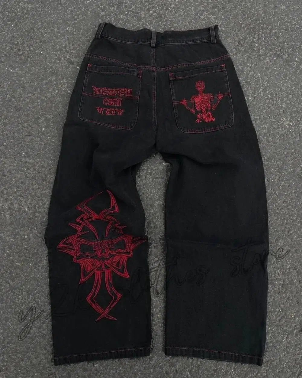 Y2K Embroidered Baggy Jeans Versili