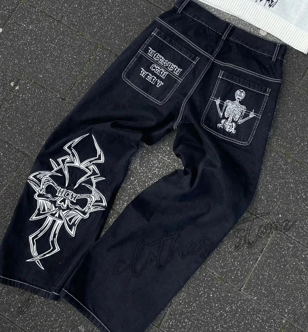 Y2K Embroidered Baggy Jeans Versili