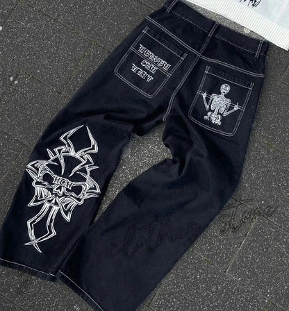 Y2K Embroidered Baggy Jeans Versili