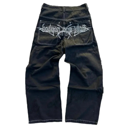 Y2K Embroidered Baggy Jeans Versili