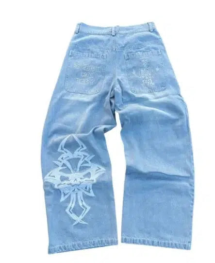 Y2K Embroidered Baggy Jeans Versili