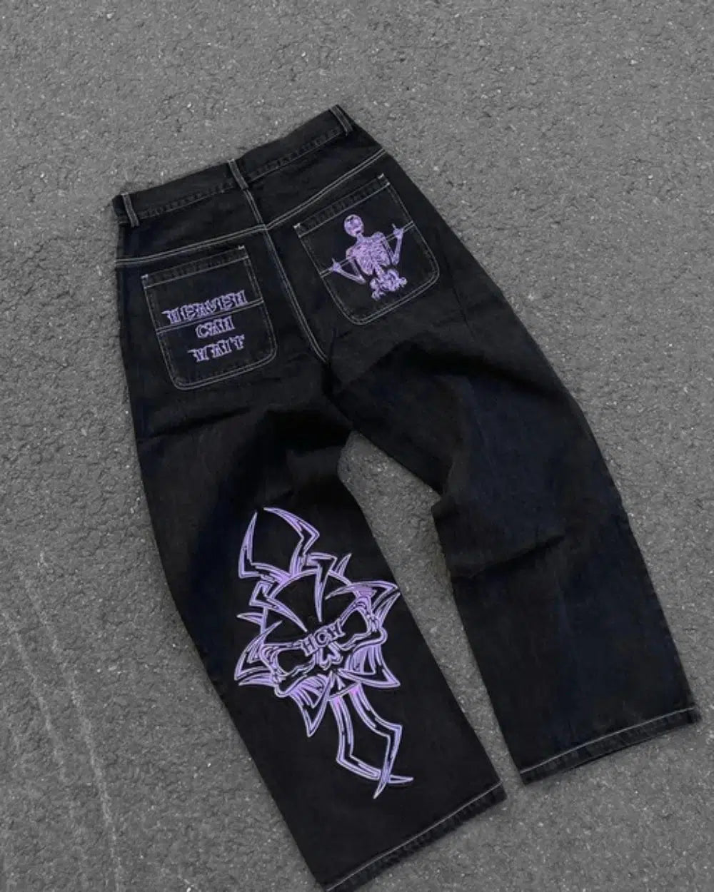 Y2K Embroidered Baggy Jeans Versili