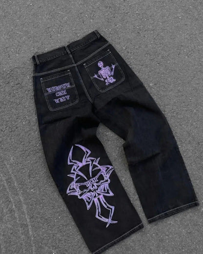 Y2K Embroidered Baggy Jeans Versili