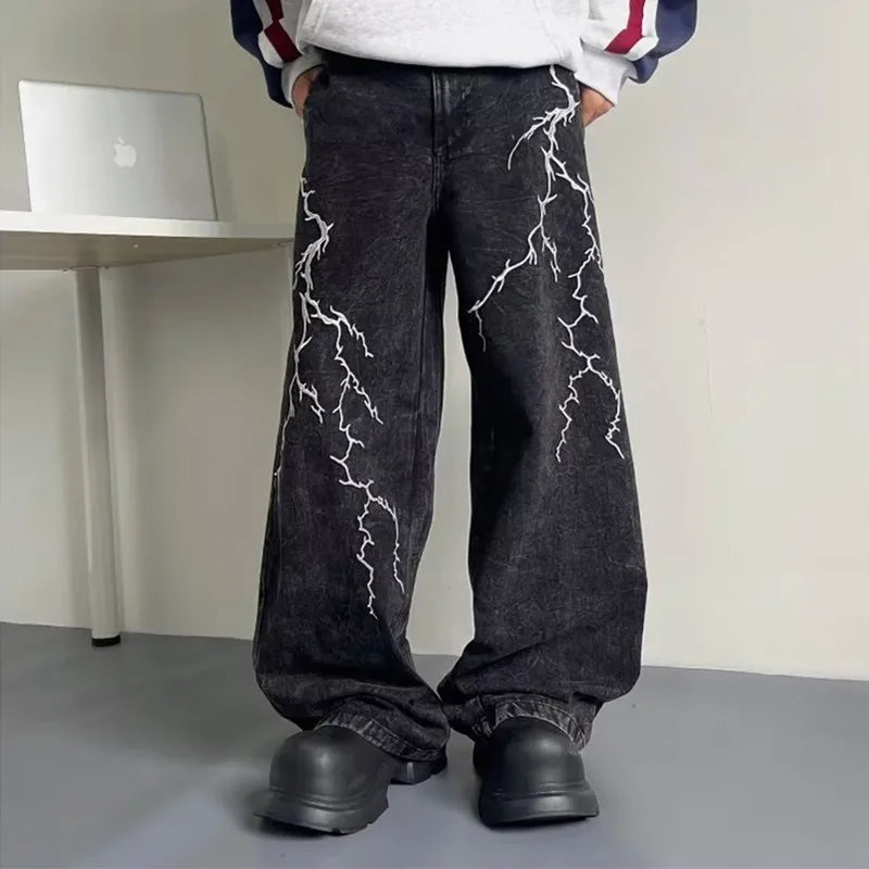 Thunder and Lightning Black Baggy Jeans Versili