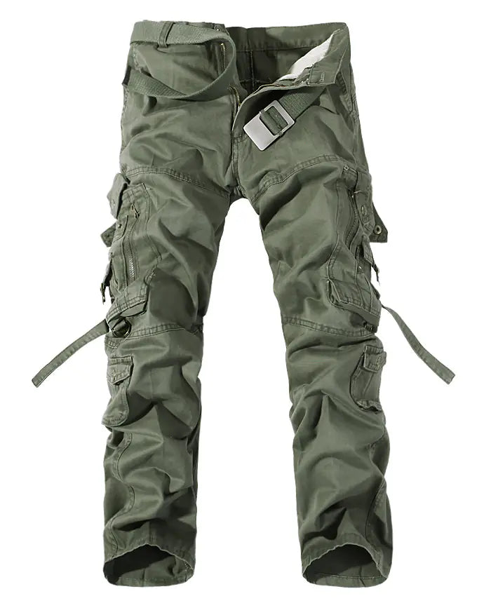 Men's Washed Multi-pocket Cargo Pants - No Halo Co.