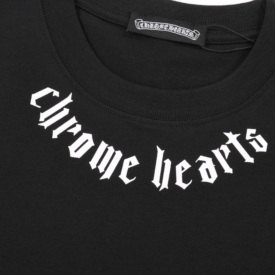CHROME HEARTS LOGO COLLAR T-SHIRT BLACK Status Shipping