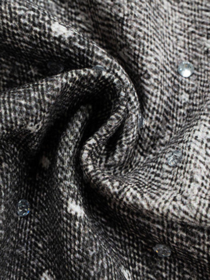 Denim Distressed Belt Diamond Decorated Jeans SP250915KSND