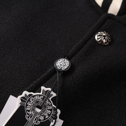 CHROME HEARTS HORSE SHOE LOGO VARSITY JACKET BLACK Status Shipping