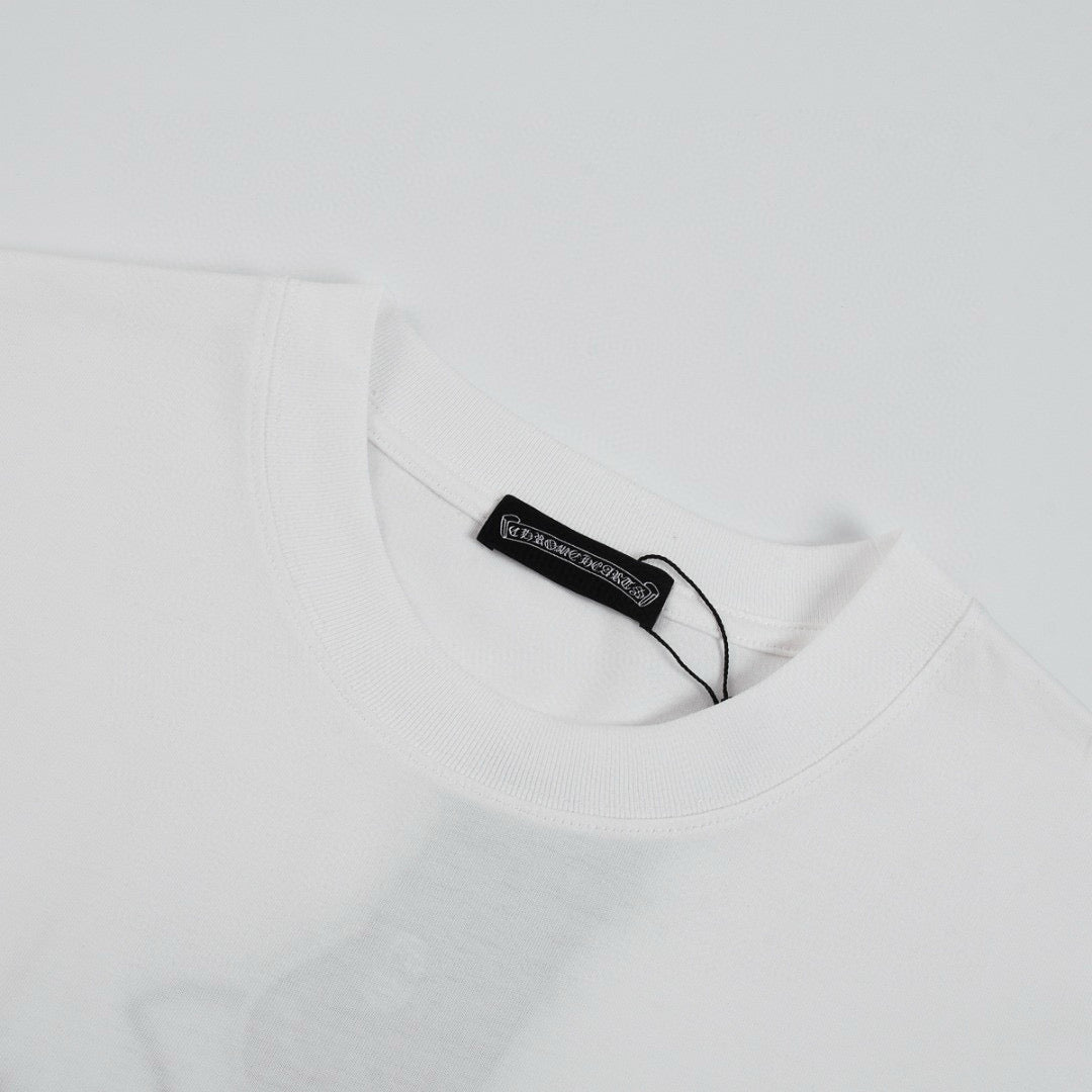 CHROME HEARTS BLACK CROSS T-SHIRT WHITE Status Shipping