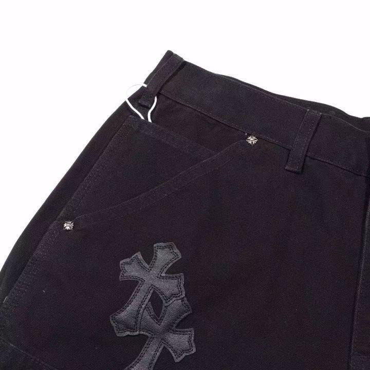 CHROME HEARTS BLACK DOUBLE KNEE CARPENTER JEANS Status Shipping
