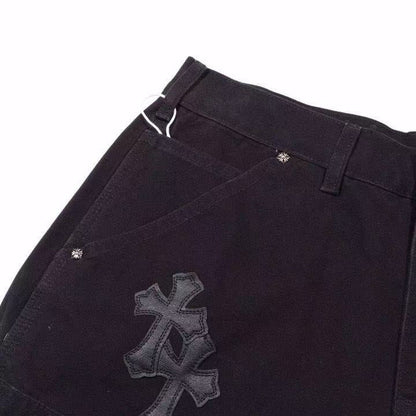CHROME HEARTS BLACK DOUBLE KNEE CARPENTER JEANS Status Shipping