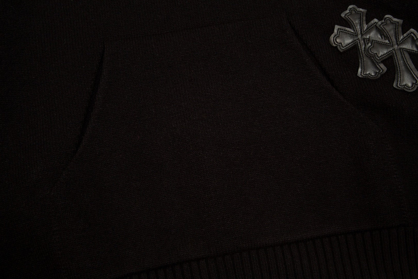 CHROME HEARTS BLACK CROSS PATCH HOODIE BLACK Status Shipping
