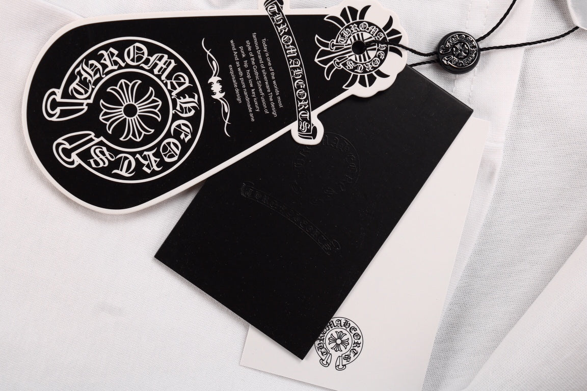 CHROME HEARTS HORSE SHOE LOGO T-SHIRT WHITE PINK Status Shipping