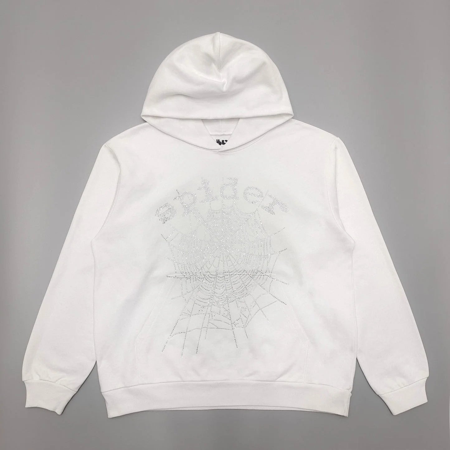 SP5DER OG RHINESTONE LOGO HOODIE WHITE Status Shipping