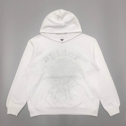 SP5DER OG RHINESTONE LOGO HOODIE WHITE Status Shipping