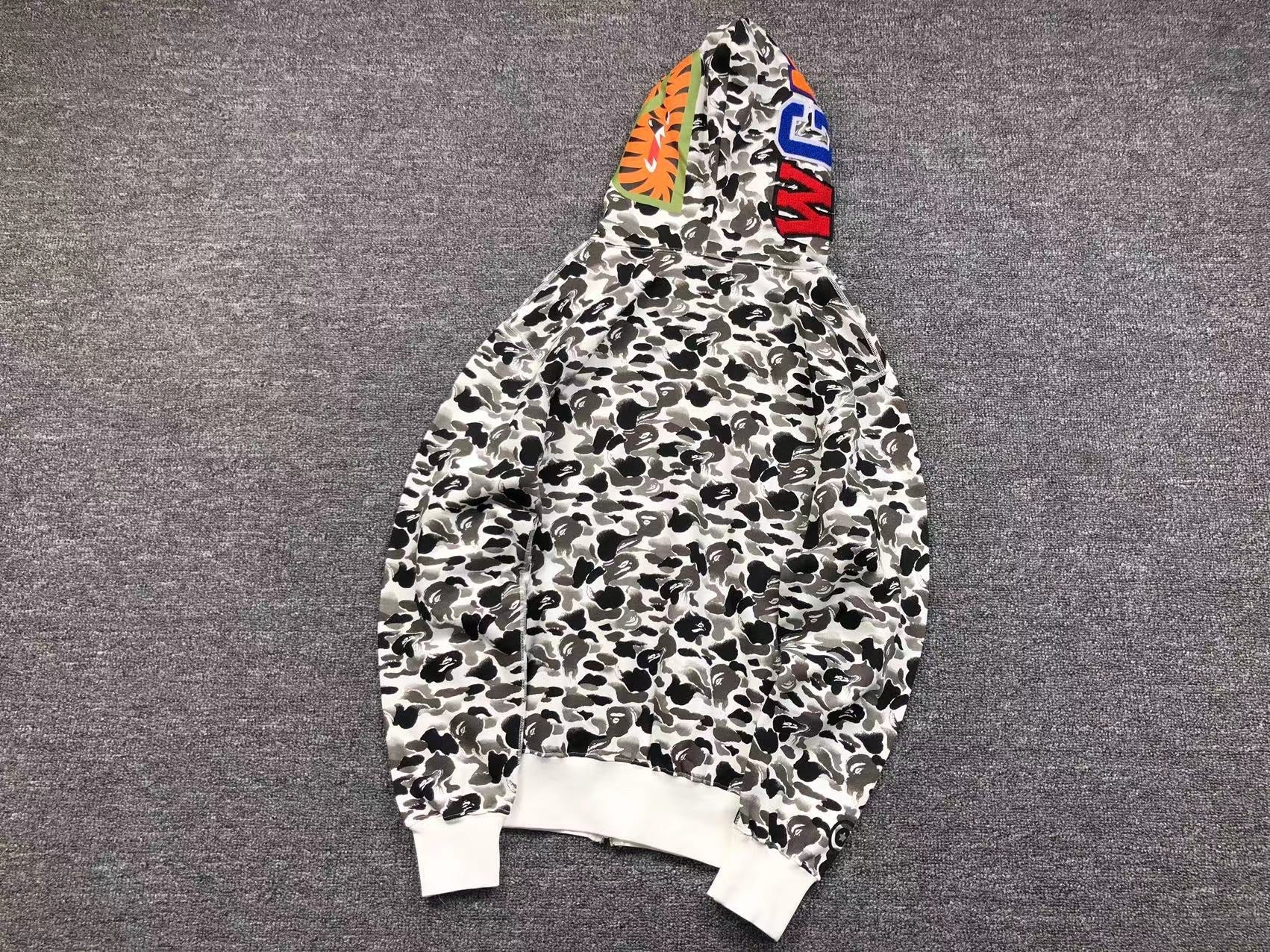 BAPE ABC CAMO SHARK FULL ZIP HOODIE GREY Status Shipping