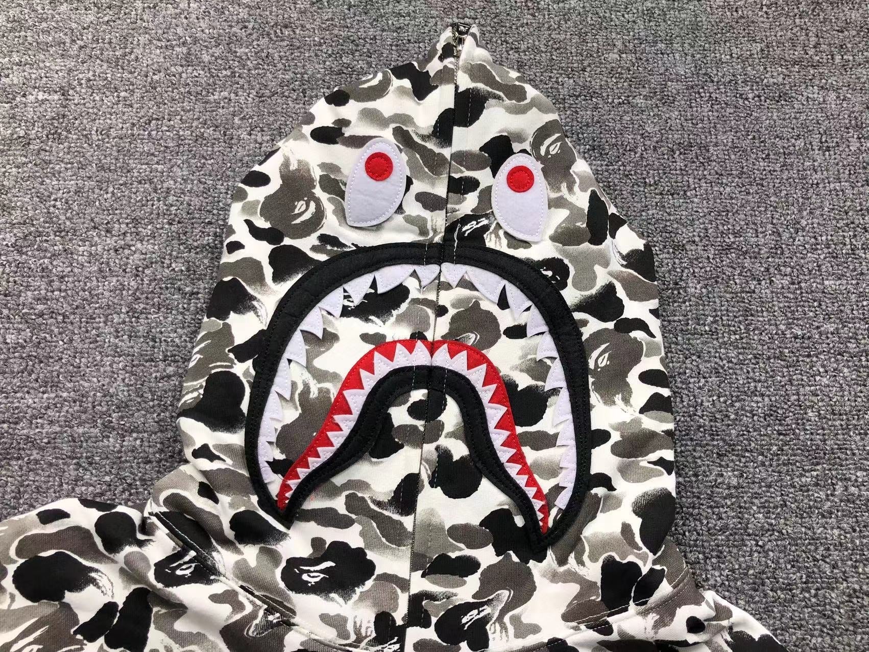 BAPE ABC CAMO SHARK FULL ZIP HOODIE GREY Status Shipping