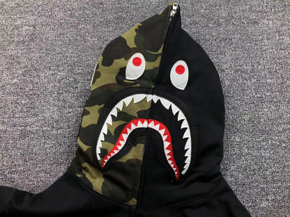 BAPE SHARK FULL ZIP HOODIE BLACK Status Shipping