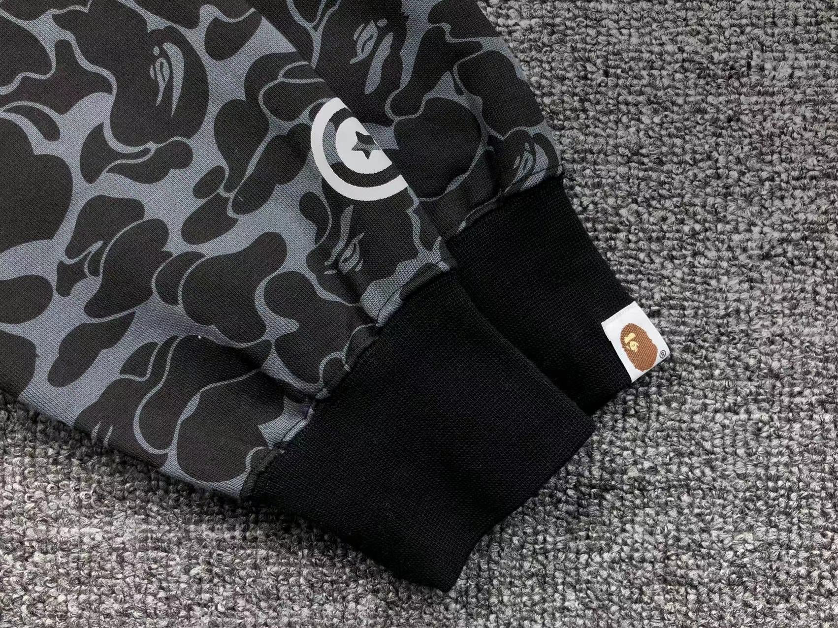 BAPE X DOVER STREET MARKET SPECIAL CAMO SHARK FULL ZIP HOODIE BLACK Status Shipping