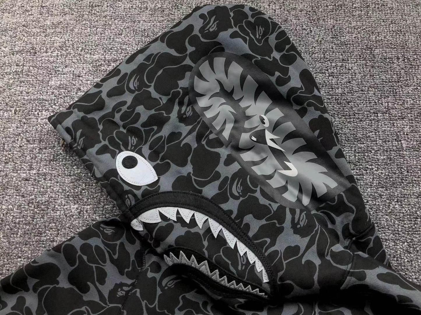 BAPE X DOVER STREET MARKET SPECIAL CAMO SHARK FULL ZIP HOODIE BLACK Status Shipping