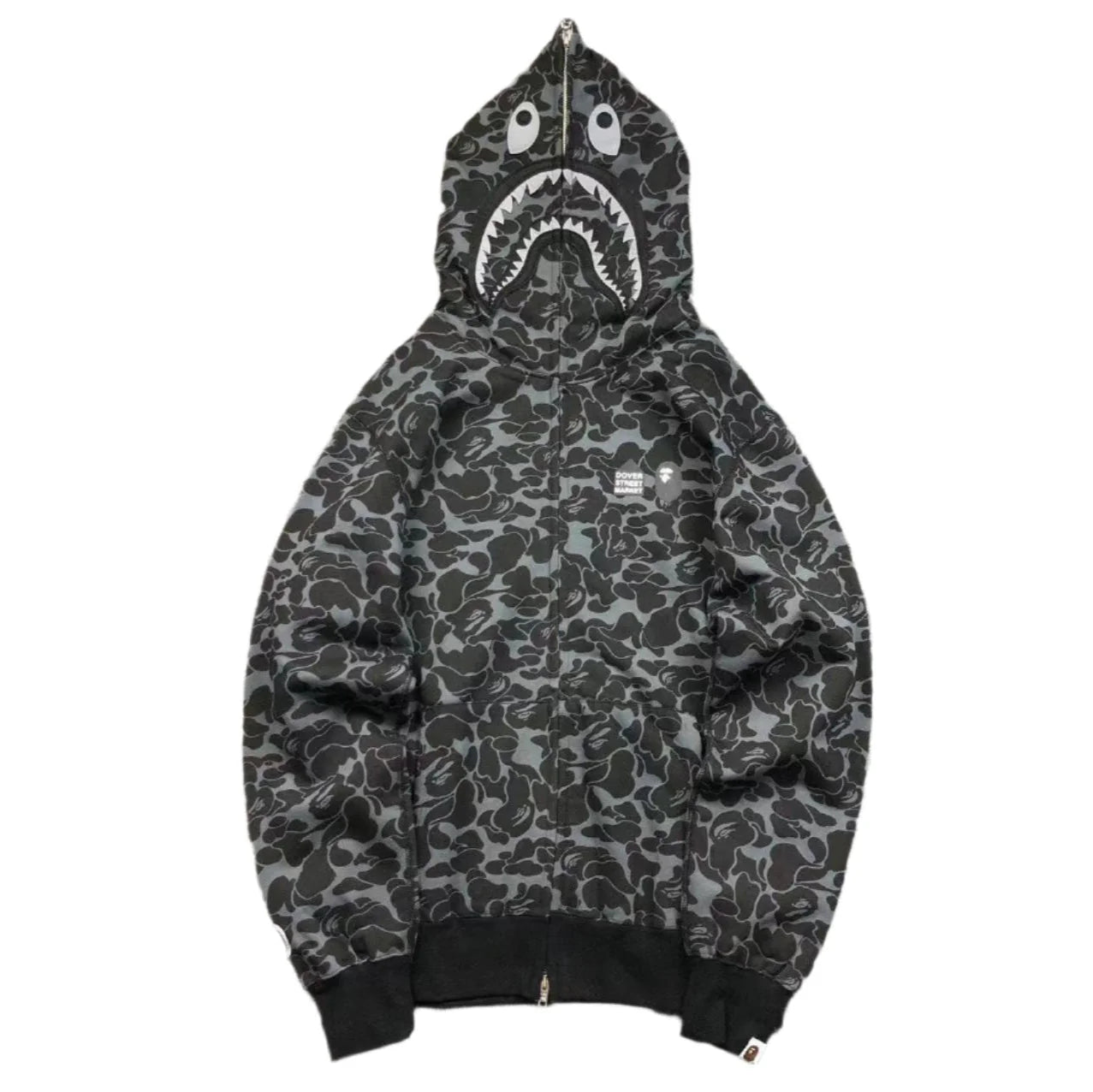 BAPE X DOVER STREET MARKET SPECIAL CAMO SHARK FULL ZIP HOODIE BLACK Status Shipping