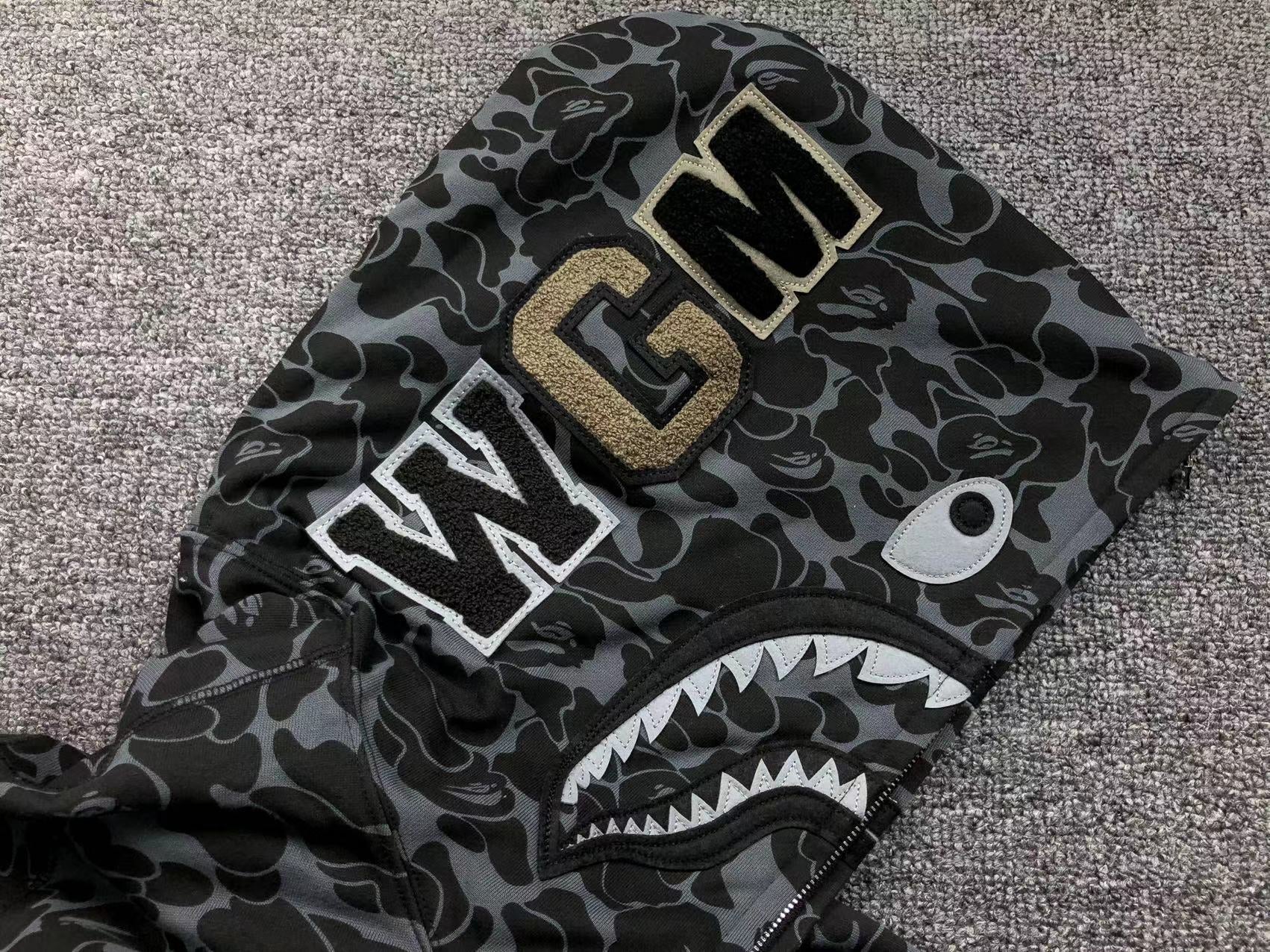 BAPE X DOVER STREET MARKET SPECIAL CAMO SHARK FULL ZIP HOODIE BLACK Status Shipping