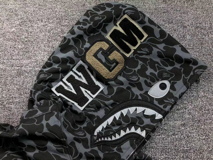 BAPE X DOVER STREET MARKET SPECIAL CAMO SHARK FULL ZIP HOODIE BLACK Status Shipping