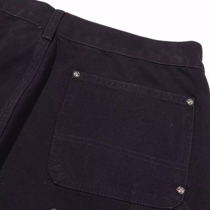 CHROME HEARTS BLACK DOUBLE KNEE CARPENTER JEANS Status Shipping