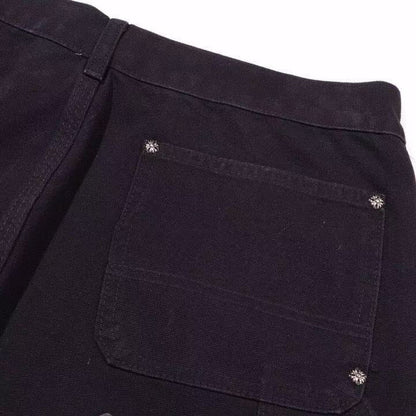 CHROME HEARTS BLACK DOUBLE KNEE CARPENTER JEANS Status Shipping