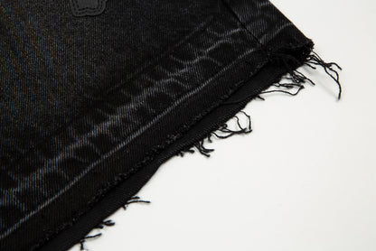 CHROME HEARTS BLACK CROSS PATCH JORTS BLACK Status Shipping