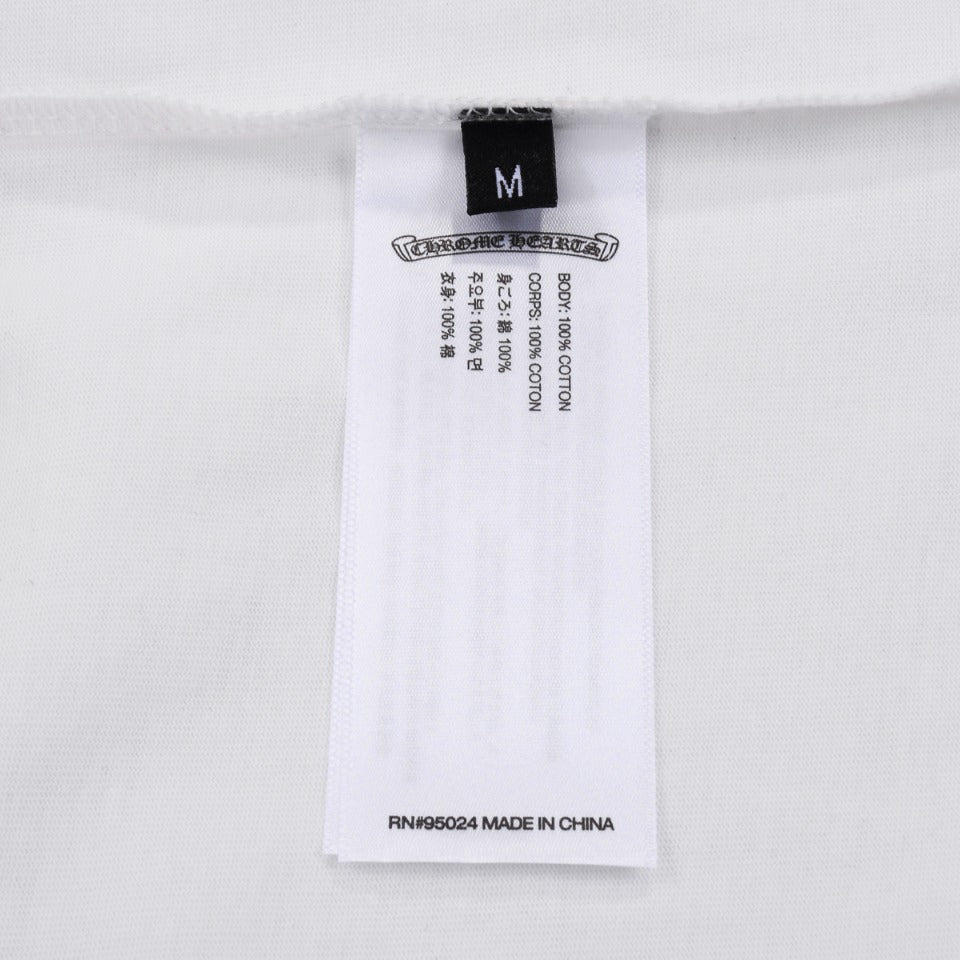CHROME HEARTS LOGO COLLAR T-SHIRT WHITE Status Shipping