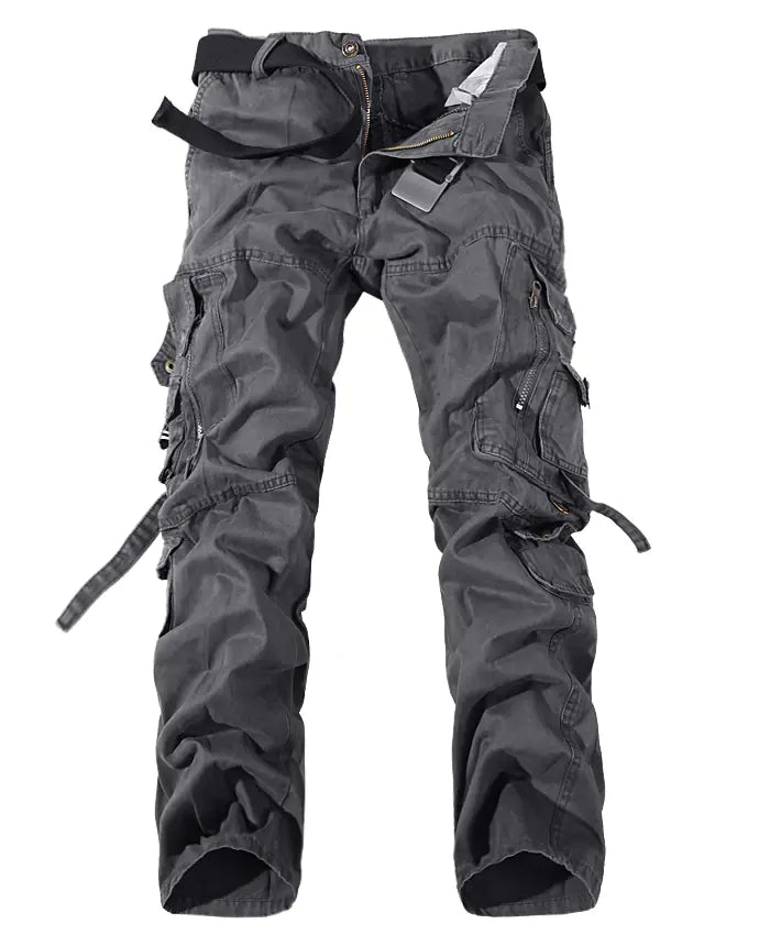 Men's Washed Multi-pocket Cargo Pants - No Halo Co.