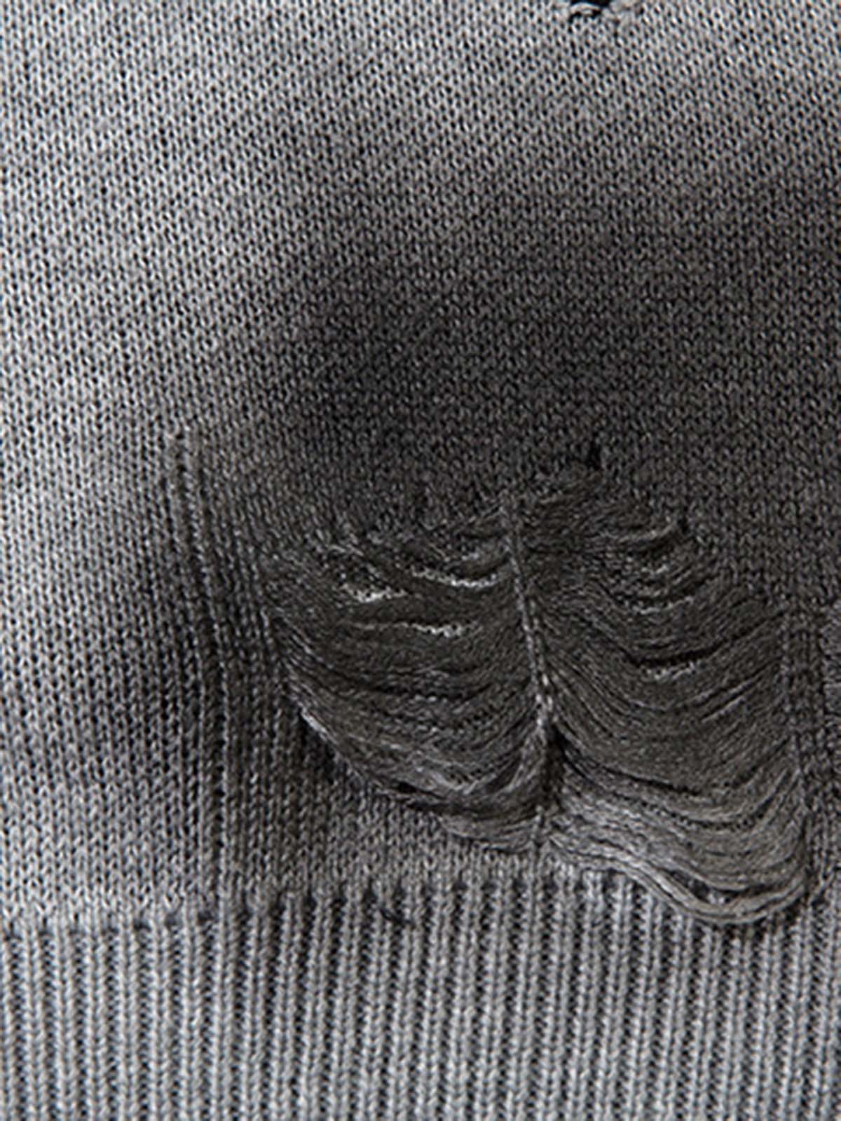 Vintage Spray-Painted Cross Hole Knit Sweater SP250915KSND