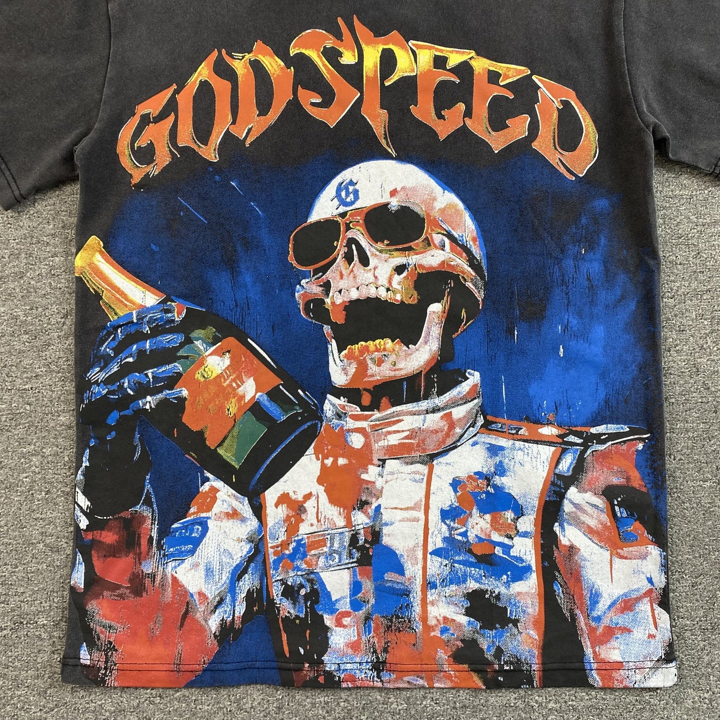 GODSPEED VICTORY TOAST T-SHIRT WASHED BLACK Versili