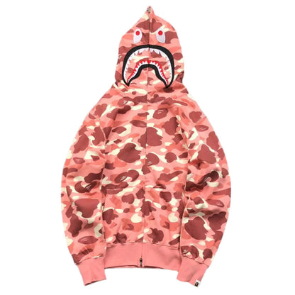 BAPE X BARBIE DOT CAMO SHARK FULL ZIP HOODIE PINK Status Shipping