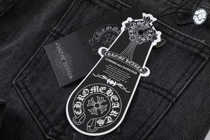 CHROME HEARTS BROWN CROSS PATCH JEANS BLACK Status Shipping