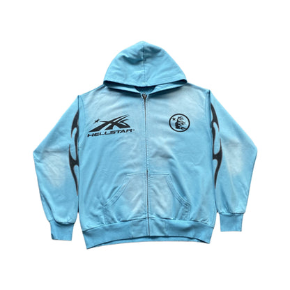 Hellstar "Records" Sky Blue Zip Hoodie Versili