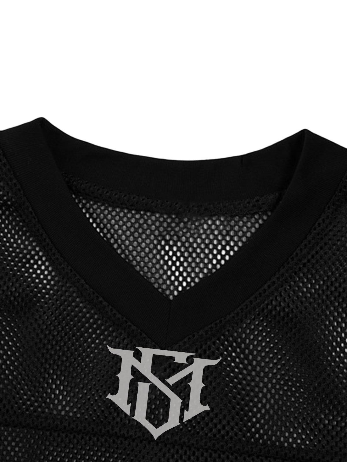 Jersey Letter Print Quick Dry V-neck T-shirt - 2389 SP250915KSND