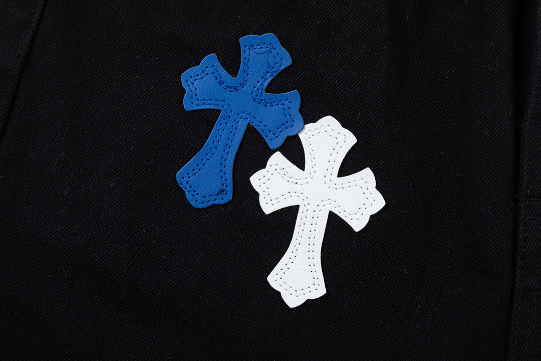 CHROME HEARTS BLUE CROSS PATCH JEANS BLACK Status Shipping