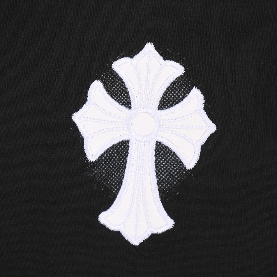 CHROME HEARTS WHITE CROSS T-SHIRT BLACK Status Shipping